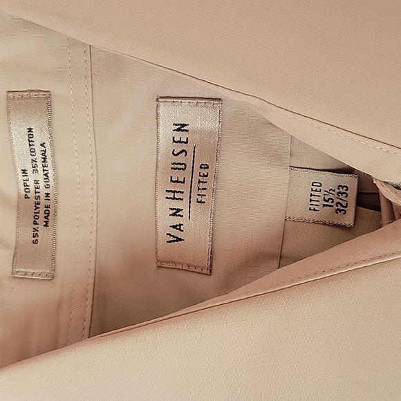 Van Heusen  Men's Dress Shirt Regular Fit Poplin Solid/ 15.5 ( 32/33). - Picture 5 of 11